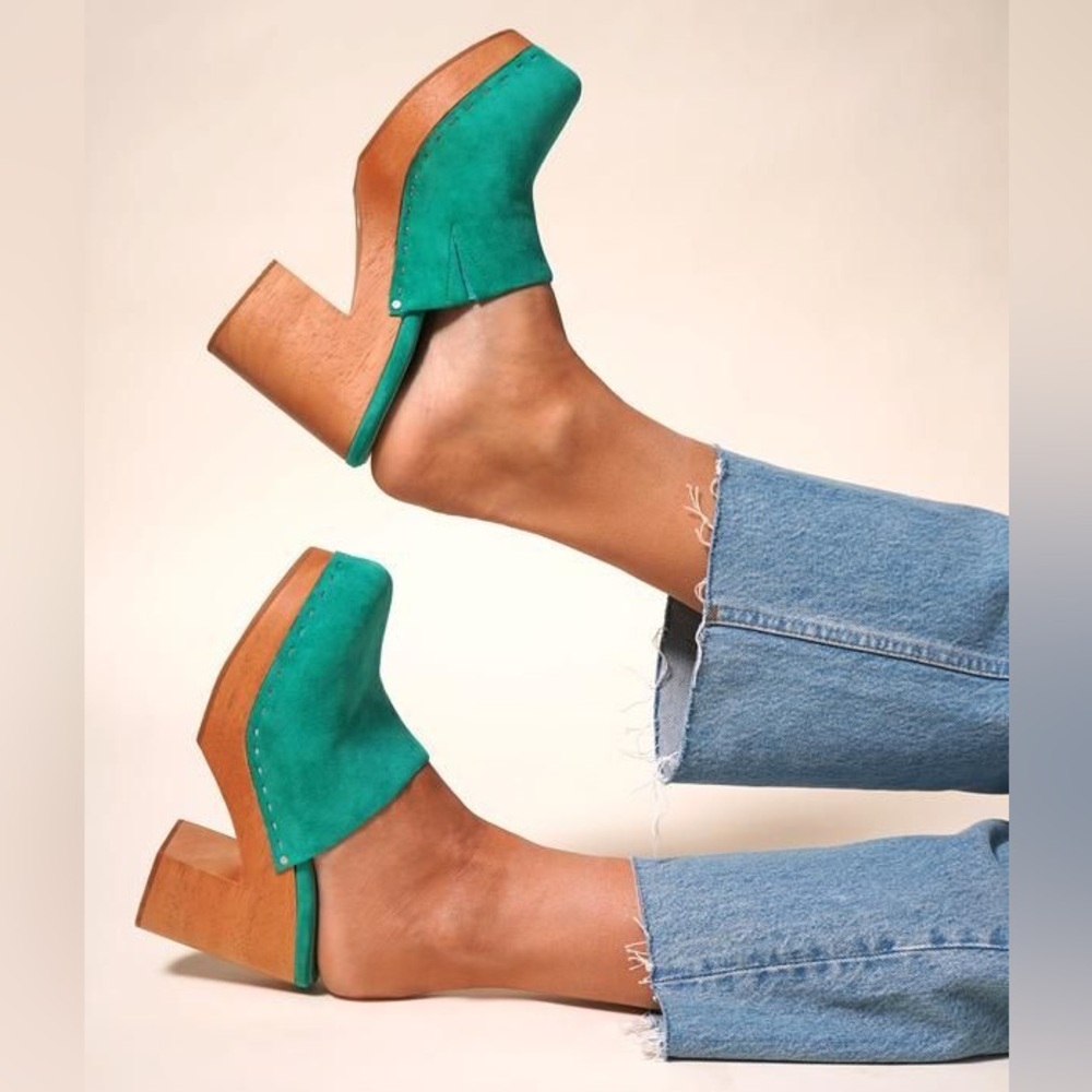 Charlotte Stone Martino clog in Teal - W9